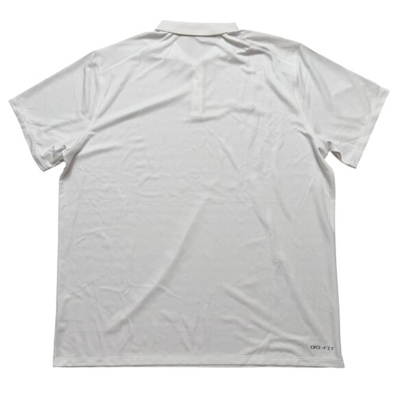 Nike Polo Shirt Mens 2XL Dri-Fit Coach Victory Golf Stretch White Striped NEW - Picture 2 of 6